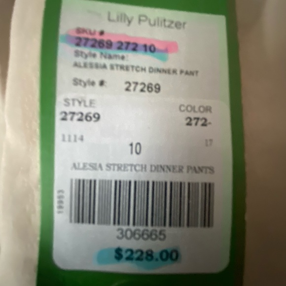 Lilly Pulitzer Alissa Stretch Dinner Pants NWT - Picture 2 of 2